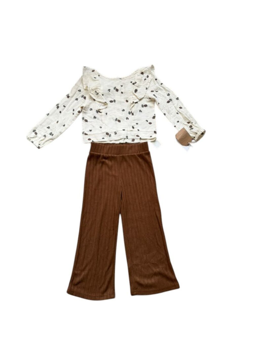 Grayson Collective Girls 4T Leaf Print 2 Piece Outfit Set NWT